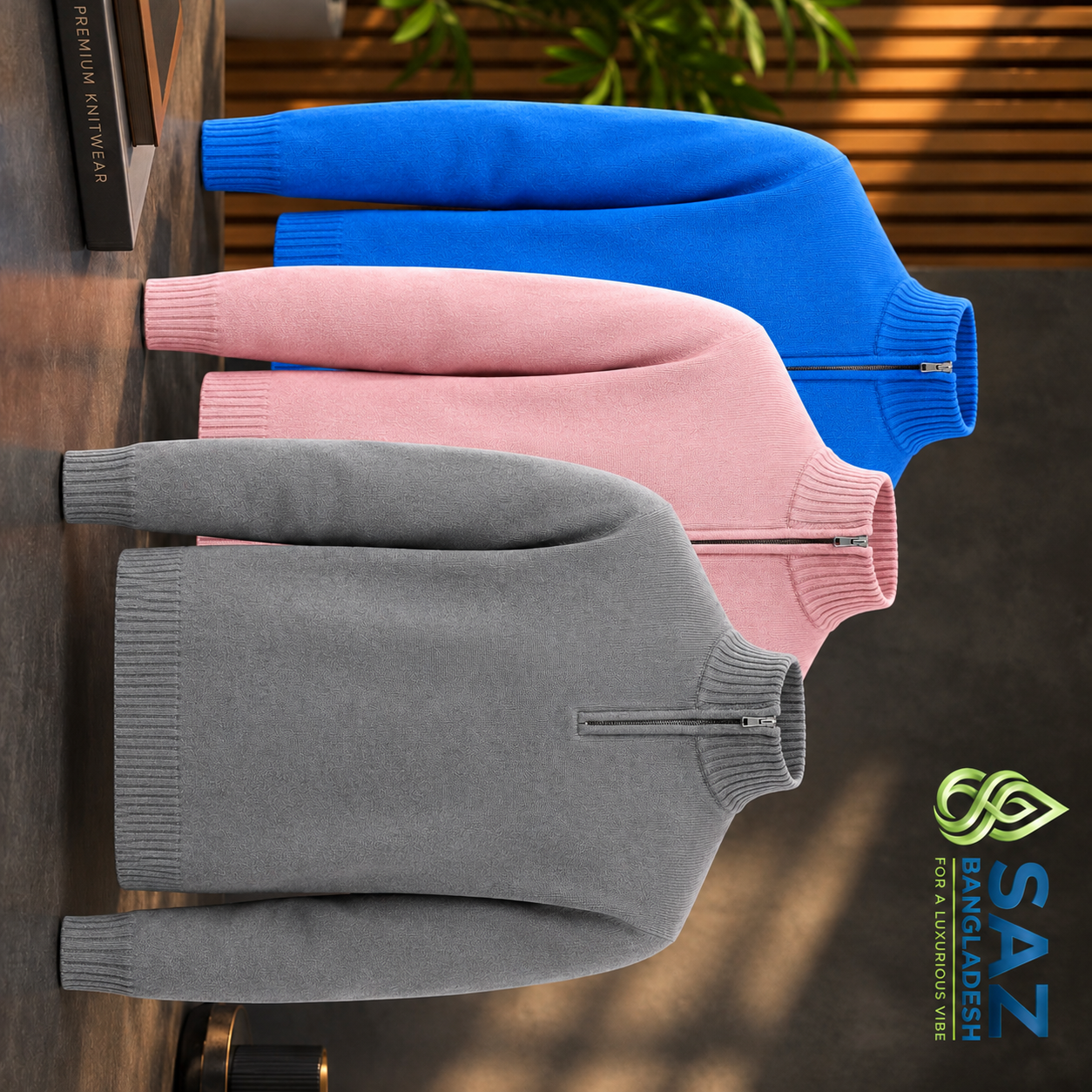 Premium Men's Half-zip Knit Sweater