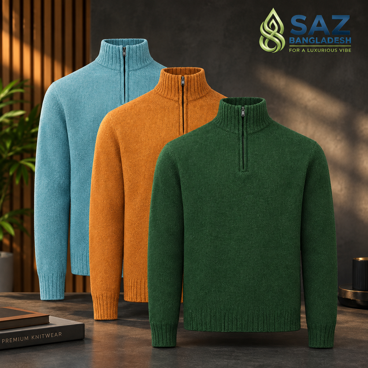 Premium Men's Half-zip Knit Sweater